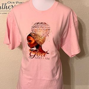 God Say's I Am Woman Beautiful Magic Intelligent Print T-shirt